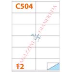 MARKIN C504 ETICHETTE MM 105X48 AUTOADESIVE PERMANENTI CON MARGINE. 100 FOGLI A4 DA 12 ETICHETTE